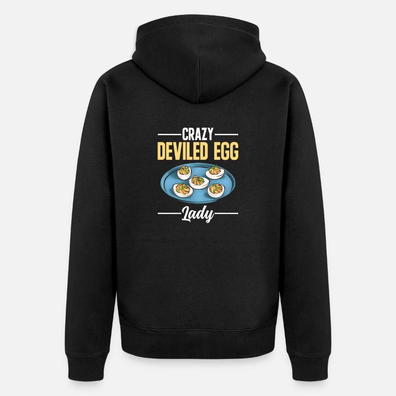 Stuffed Eggs Deviled Eggs - Unisex Premium Organic Zip Hoodie - black