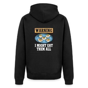 Stuffed Eggs Deviled Eggs - Unisex Premium Organic Zip Hoodie - black - Back - Nico (187cm)
