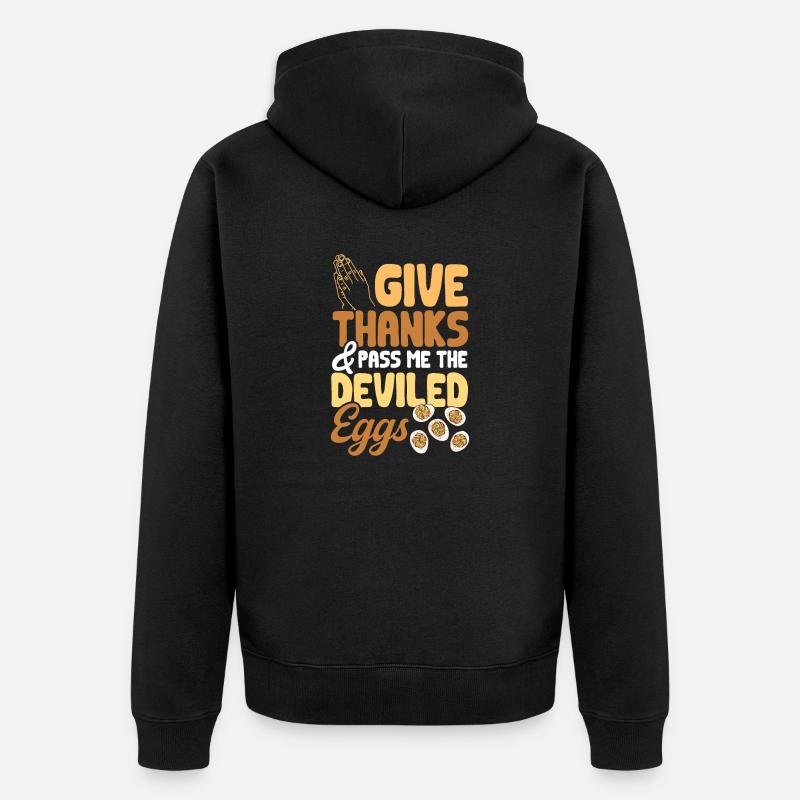 Gefüllte Eier Deviled Eggs - Unisex Premium Bio Zip Hoodie - Schwarz