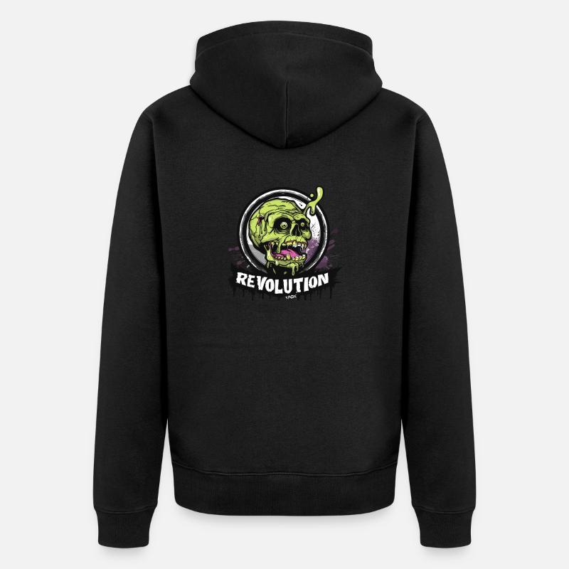 Crâne de zombie Crâne : Révolution - Veste à capuche bio Premium Unisexe - noir