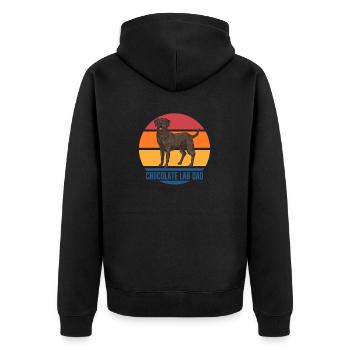 Chien Labrador Retriever brun chocolat - Veste à capuche bio Premium Unisexe - noir - Dos - Nico (187cm)