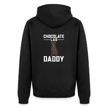 Chien Labrador Retriever brun chocolat - Veste à capuche bio Premium Unisexe - noir - Dos - Nico (187cm)