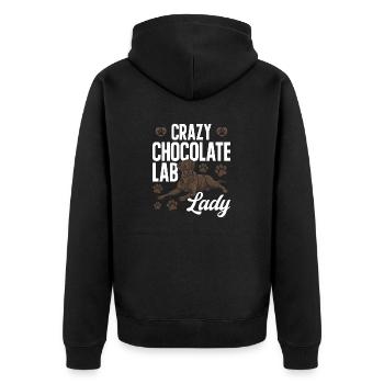 Chien Labrador Retriever Brun Chocolat - Veste à capuche bio Premium Unisexe - noir - Dos - Nico (187cm)