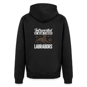 Chien Labrador Retriever Brun Chocolat - Veste à capuche bio Premium Unisexe - noir - Dos - Nico (187cm)