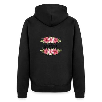 Beste Mama der Welt Geschenk - Unisex Premium Bio Zip Hoodie - Schwarz - Hinten - Nico (187cm)