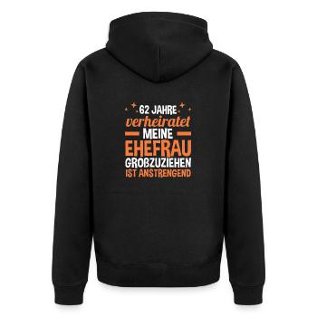 Marriage Aquarium Wedding 62 Years Married Wedding - Unisex Premium Organic Zip Hoodie - black - Back - Nico (187cm)
