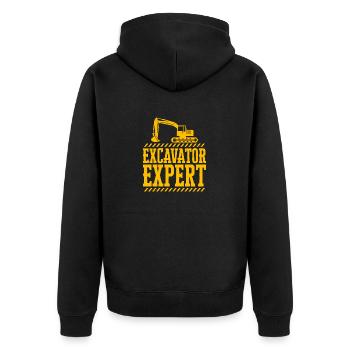 Excavator Expert Heavy Equipment Operator - Unisex Premium Organic Zip Hoodie - black - Back - Nico (187cm)