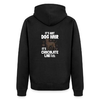 Chien Labrador Retriever Brun Chocolat - Veste à capuche bio Premium Unisexe - noir - Dos - Nico (187cm)