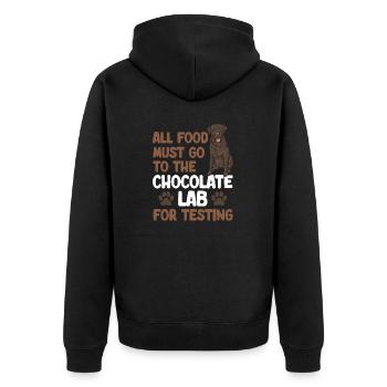 Chien Labrador Retriever brun chocolat - Veste à capuche bio Premium Unisexe - noir - Dos - Nico (187cm)