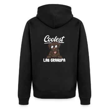 Chien Labrador Retriever brun chocolat - Veste à capuche bio Premium Unisexe - noir - Dos - Nico (187cm)