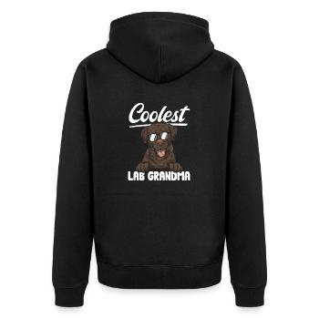 Chien Labrador Retriever brun chocolat - Veste à capuche bio Premium Unisexe - noir - Dos - Nico (187cm)