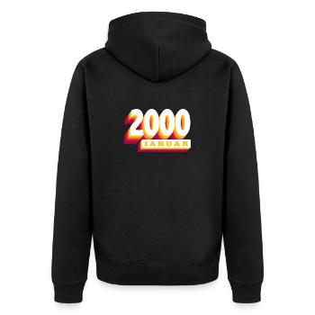 January 2000 0 24 years man wife birthday - Unisex Premium Organic Zip Hoodie - black - Back - Nico (187cm)