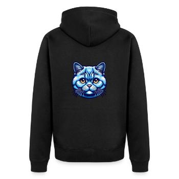Amoureux des chats British Shorthair - Veste à capuche bio Premium Unisexe - noir - Dos - Nico (187cm)