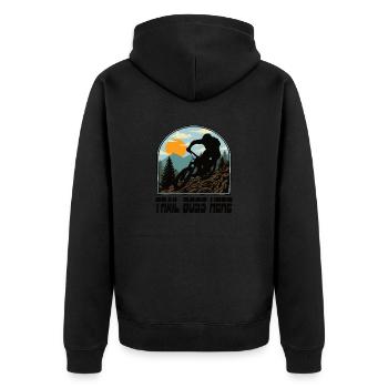 Downhill Mountainbike Mtb Mountainbiker Biking - Unisex Premium Bio Zip Hoodie - Schwarz - Hinten - Nico (187cm)