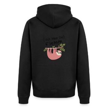 Isch Hann le dialecte de la Sarre - Veste à capuche bio Premium Unisexe - noir - Dos - Nico (187cm)