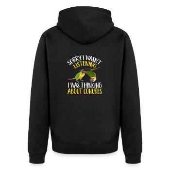 Molina Parakeet Parrot Bird Parakeet - Unisex Premium Organic Zip Hoodie - black - Back - Nico (187cm)