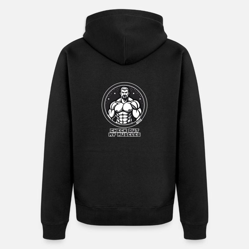 Bodybuilding Gym : Vérification musculaire - Veste à capuche bio Premium Unisexe - noir