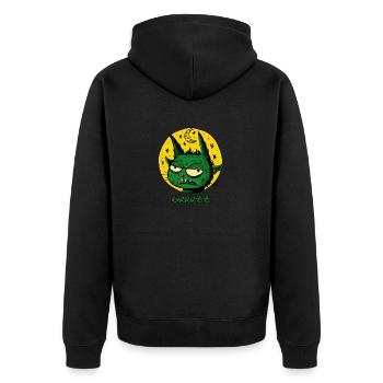 A Green Sleeping Leprechaun with Moon and Stars - Unisex Premium Organic Zip Hoodie - black - Back - Nico (187cm)