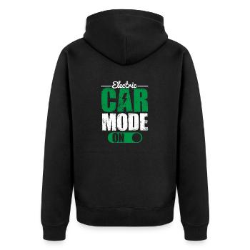 Electric Car Mode On EV Driver Electric Vehicle - Unisex Premium Bio Zip Hoodie - Schwarz - Hinten - Nico (187cm)