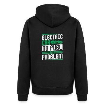 Electric Car No Fuel No Problem EV Driver Electric - Unisex Premium Bio Zip Hoodie - Schwarz - Hinten - Nico (187cm)