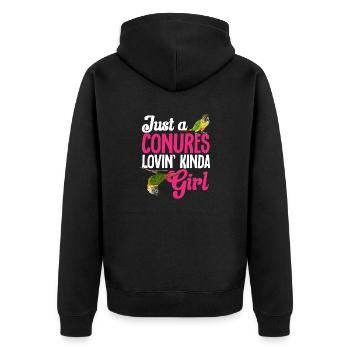 Molina Parakeet Parrot Bird Parakeet - Unisex Premium Organic Zip Hoodie - black - Back - Nico (187cm)