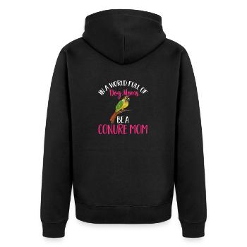 Molina Parakeet Parrot Bird Parakeet - Unisex Premium Organic Zip Hoodie - black - Back - Nico (187cm)