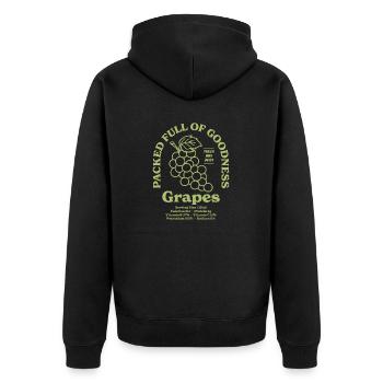 Raisins Vert Nutritif - Veste à capuche bio Premium Unisexe - noir - Dos - Nico (187cm)