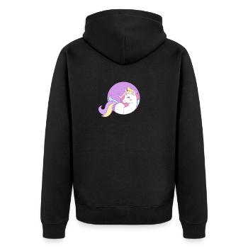 Cute Unicorn Rainbow Hair Gorgeous Magical Unicorn - Unisex Premium Organic Zip Hoodie - black - Back - Nico (187cm)