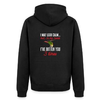 Molina Parakeet Parrot Bird Parakeet - Unisex Premium Organic Zip Hoodie - black - Back - Nico (187cm)
