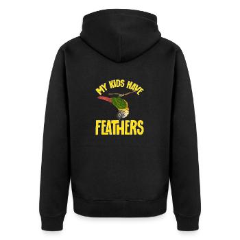 Molina Parakeet Parrot Bird Parakeet - Unisex Premium Organic Zip Hoodie - black - Back - Nico (187cm)