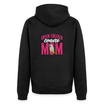 Molinasittich Papagei Vogel Sittich - Unisex Premium Bio Zip Hoodie - Schwarz - Hinten - Nico (187cm)