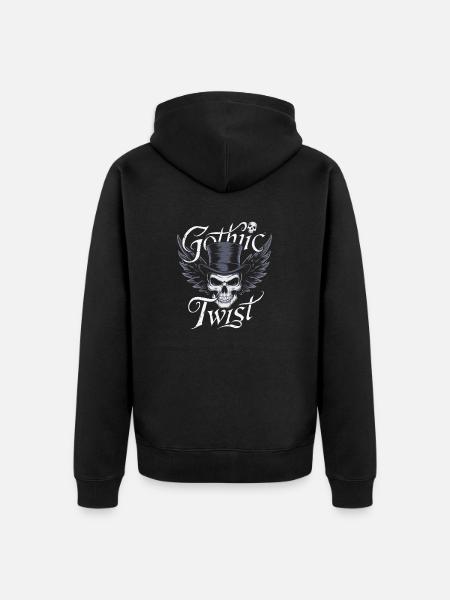 GOTHIC TWIST - Unisex Premium Organic Zip Hoodie - black