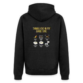 Parakeet, Parrot, Parakeet, Bird - Unisex Premium Organic Zip Hoodie - black - Back - Nico (187cm)