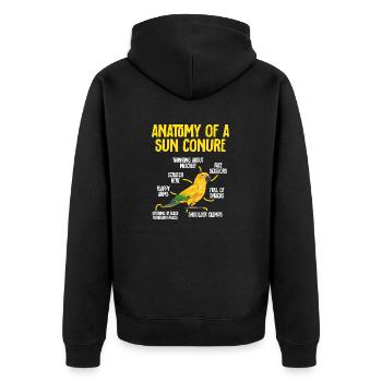 Parakeet, Parrot, Parakeet, Bird - Unisex Premium Organic Zip Hoodie - black - Back - Nico (187cm)