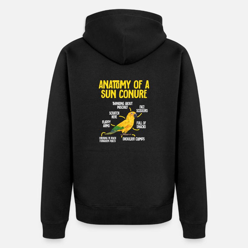 Perruche, Perroquet, Perruche, Oiseau - Veste à capuche bio Premium Unisexe - noir