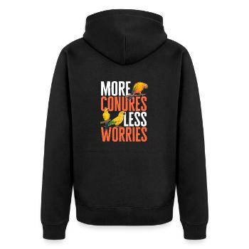 Parakeet, Parrot, Parakeet, Bird - Unisex Premium Organic Zip Hoodie - black - Back - Nico (187cm)