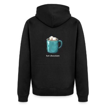 Amateur de chocolat chaud Tasse de cacao à la guimauve drôle - Veste à capuche bio Premium Unisexe - noir - Dos - Nico (187cm)