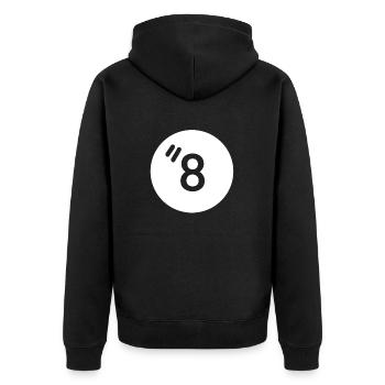 8 balles - Veste à capuche bio Premium Unisexe - noir - Dos - Nico (187cm)