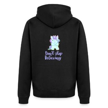 N’arrêtez pas de croire que la licorne magique arc-en-ciel est mignonne - Veste à capuche bio Premium Unisexe - noir - Dos - Nico (187cm)