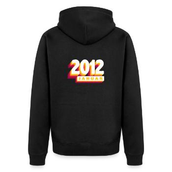 January 2012 0 12 Years Man Woman Birthday - Unisex Premium Organic Zip Hoodie - black - Back - Nico (187cm)
