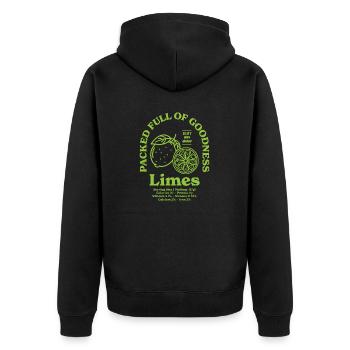 Limes Nutritional - Unisex Premium Organic Zip Hoodie - black - Back - Nico (187cm)
