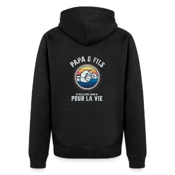 Father and Son A Team for Life Funny Gift - Unisex Premium Organic Zip Hoodie - black - Back - Nico (187cm)