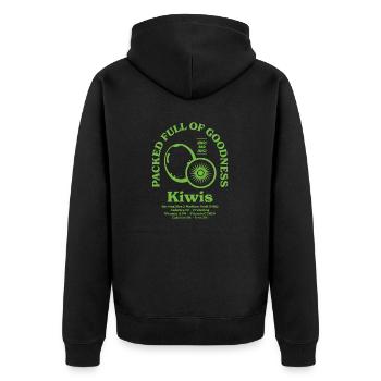 Kiwi Nutritional - Unisex Premium Organic Zip Hoodie - black - Back - Nico (187cm)