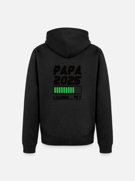 Papa 2025 Loading - Unisex Premium Bio Zip Hoodie - Schwarz