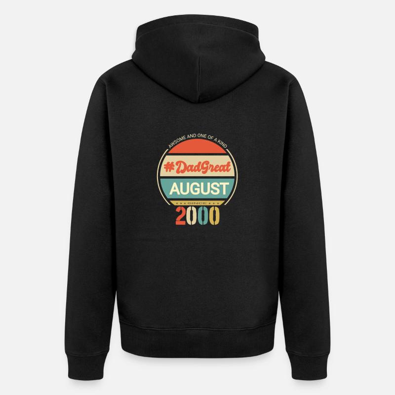 Papa grand août 2000 - Veste à capuche bio Premium Unisexe - noir