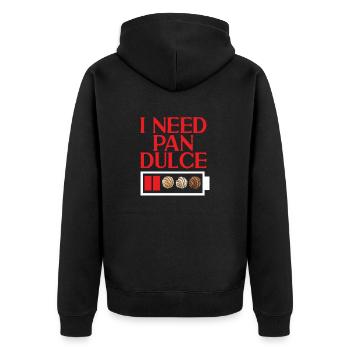 Concha Hispanic Mexican Pan Dulce - Unisex Premium Organic Zip Hoodie - black - Back - Nico (187cm)