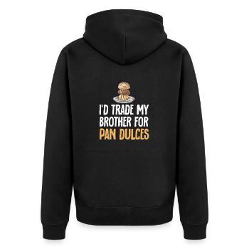 Concha Hispanic Mexican Pan Dulce - Unisex Premium Organic Zip Hoodie - black - Back - Nico (187cm)