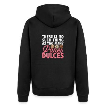 Concha Hispanic Mexikanisch Pan Dulce - Unisex Premium Bio Zip Hoodie - Schwarz - Hinten - Nico (187cm)