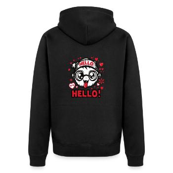 Le drôle de garçon bizarre bonjour-bonjour - Veste à capuche bio Premium Unisexe - noir - Dos - Nico (187cm)