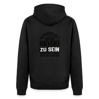 Craftsman Craftsman Funny Master - Unisex Premium Organic Zip Hoodie - black - Back - Nico (187cm)